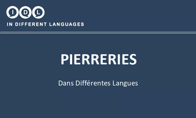 Pierreries dans différentes langues - Image