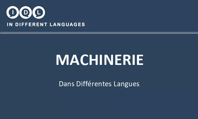 Machinerie dans différentes langues - Image