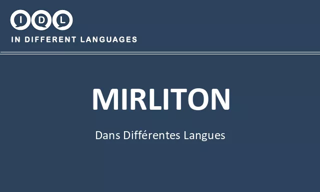 Mirliton dans différentes langues - Image