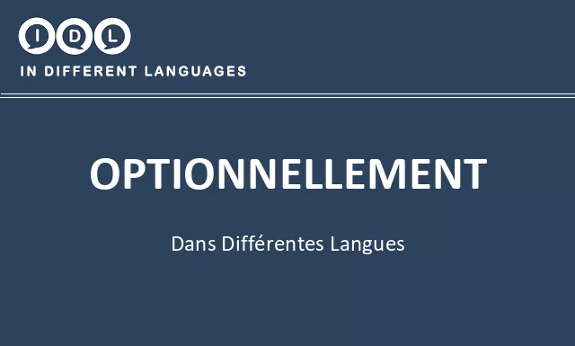 Optionnellement dans différentes langues - Image