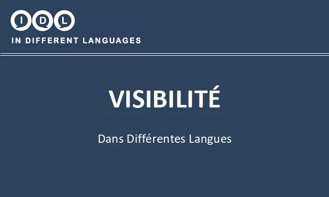 Visibilité dans différentes langues - Image