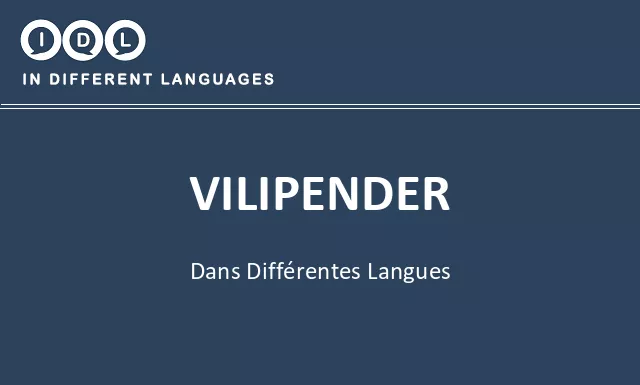 Vilipender dans différentes langues - Image