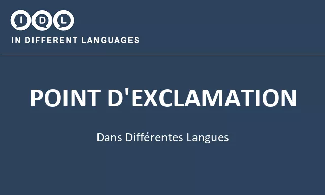 Point d'exclamation dans différentes langues - Image