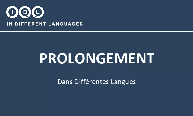 Prolongement dans différentes langues - Image