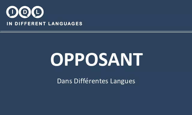 Opposant dans différentes langues - Image