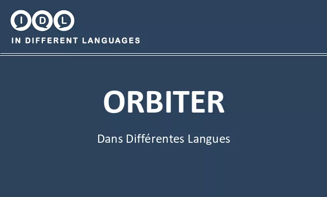 Orbiter dans différentes langues - Image