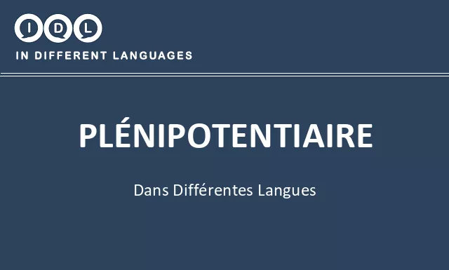 Plénipotentiaire dans différentes langues - Image