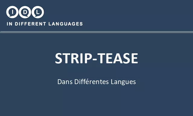 Strip-tease dans différentes langues - Image