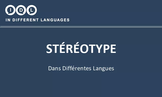 Stéréotype dans différentes langues - Image