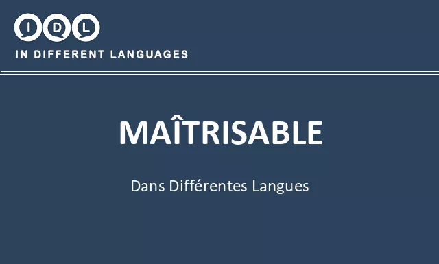 Maîtrisable dans différentes langues - Image