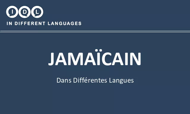 Jamaïcain dans différentes langues - Image