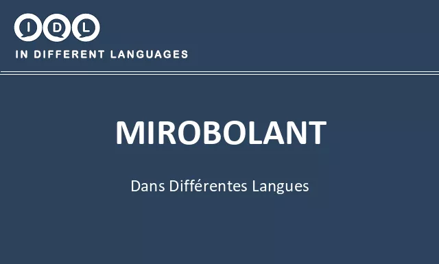 Mirobolant dans différentes langues - Image