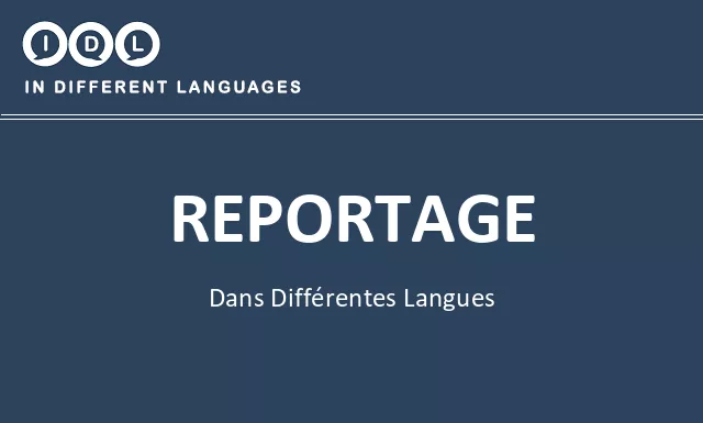 Reportage dans différentes langues - Image