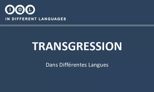 Transgression dans différentes langues - Image