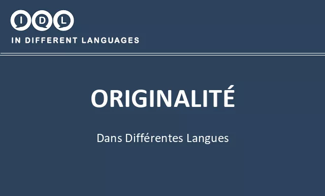 Originalité dans différentes langues - Image