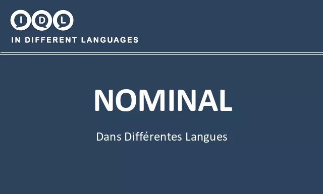 Nominal dans différentes langues - Image
