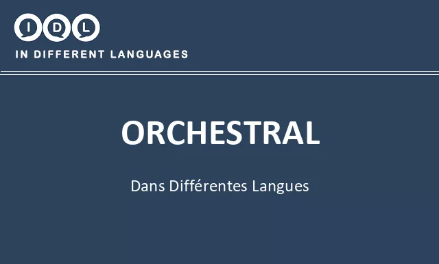 Orchestral dans différentes langues - Image