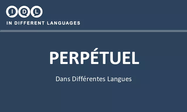 Perpétuel dans différentes langues - Image