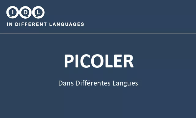 Picoler dans différentes langues - Image