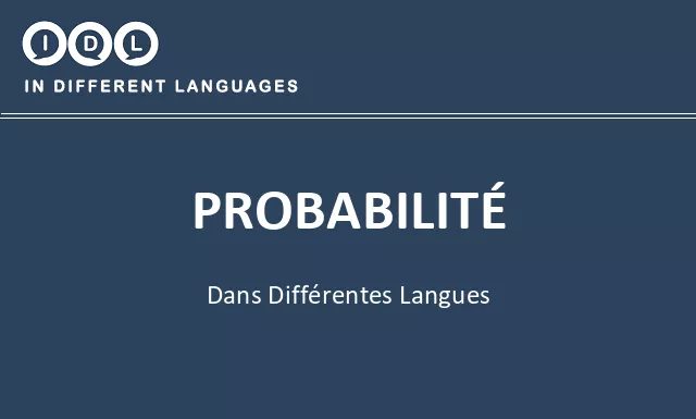 Probabilité dans différentes langues - Image