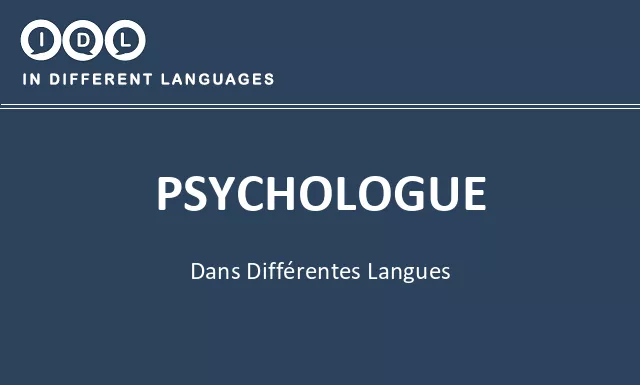 Psychologue dans différentes langues - Image