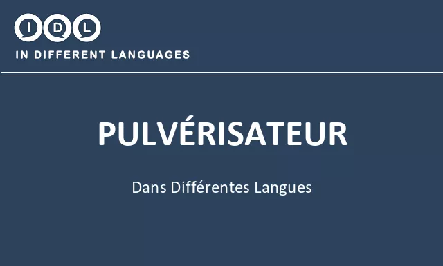 Pulvérisateur dans différentes langues - Image