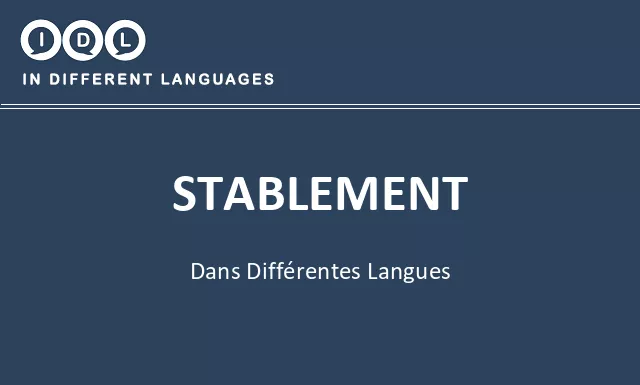 Stablement dans différentes langues - Image