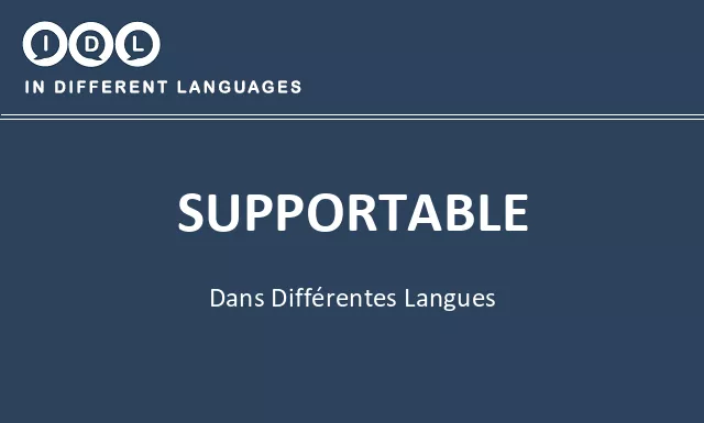 Supportable dans différentes langues - Image
