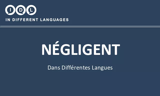 Négligent dans différentes langues - Image