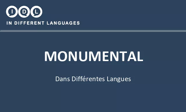Monumental dans différentes langues - Image