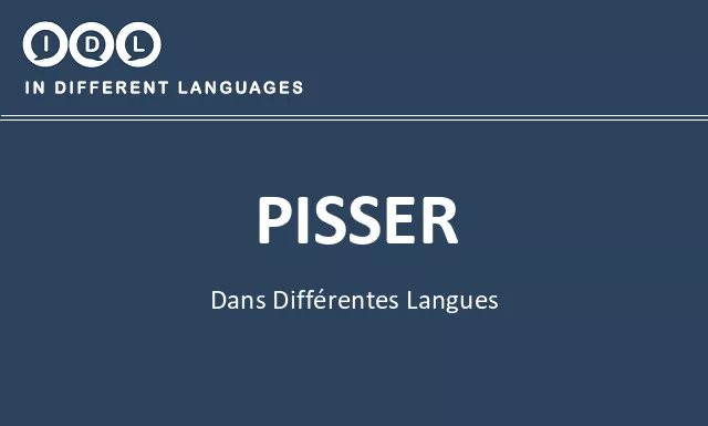 Pisser dans différentes langues - Image