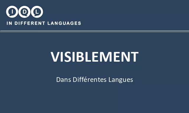 Visiblement dans différentes langues - Image