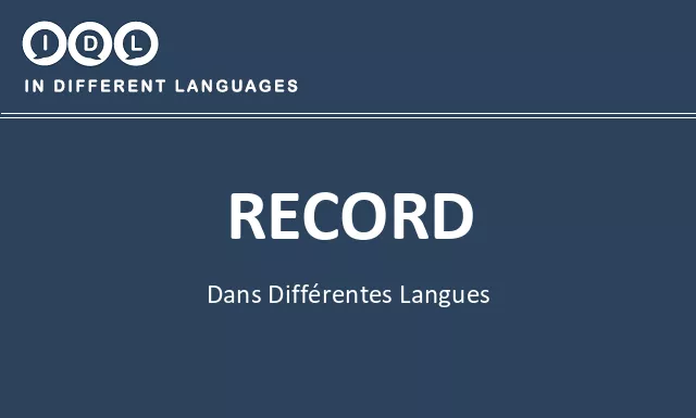 Record dans différentes langues - Image