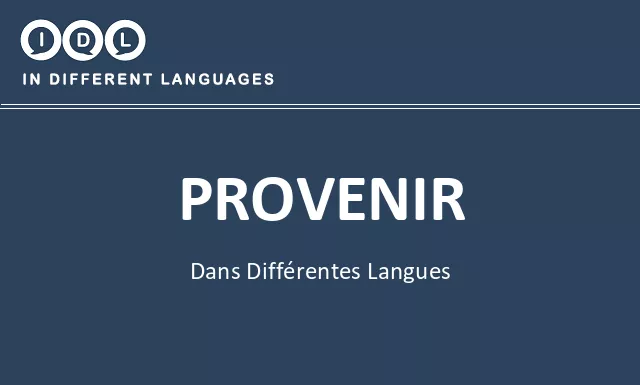 Provenir dans différentes langues - Image