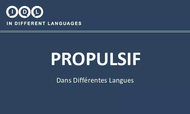 Propulsif dans différentes langues - Image