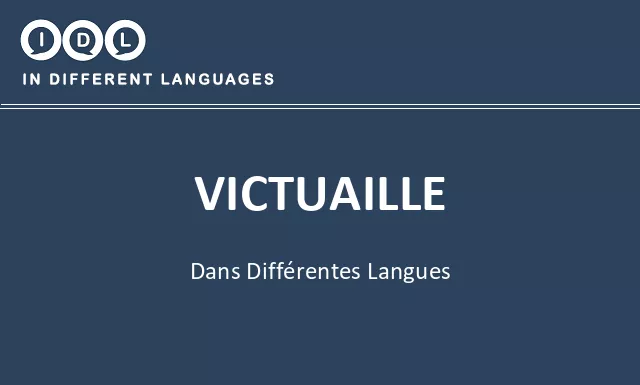 Victuaille dans différentes langues - Image