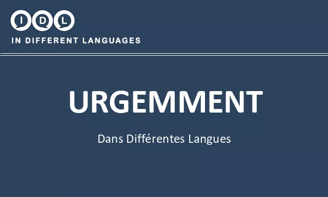 Urgemment dans différentes langues - Image