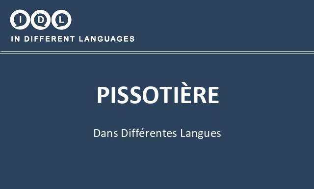 Pissotière dans différentes langues - Image