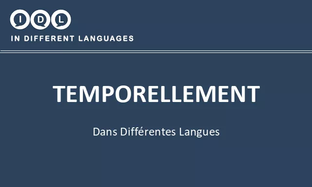 Temporellement dans différentes langues - Image