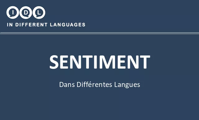 Sentiment dans différentes langues - Image
