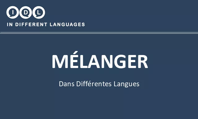Mélanger dans différentes langues - Image