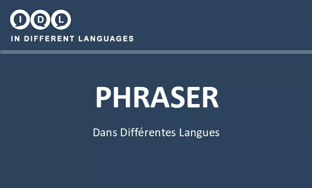 Phraser dans différentes langues - Image