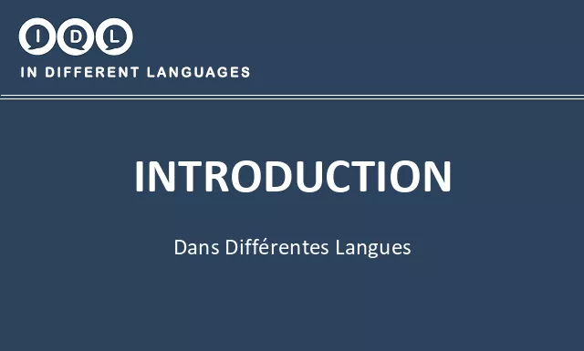 Introduction dans différentes langues - Image