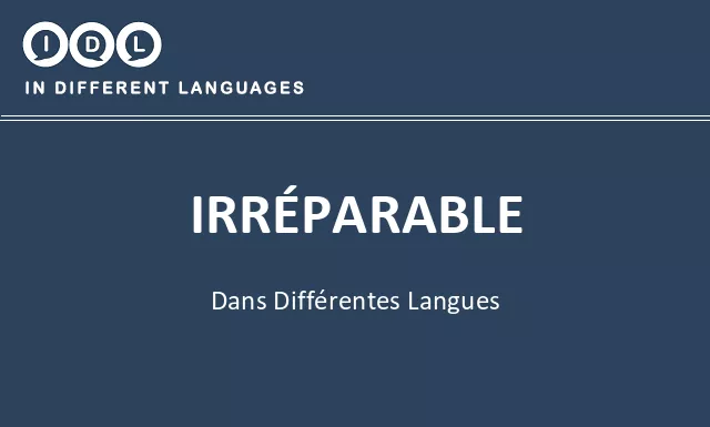 Irréparable dans différentes langues - Image