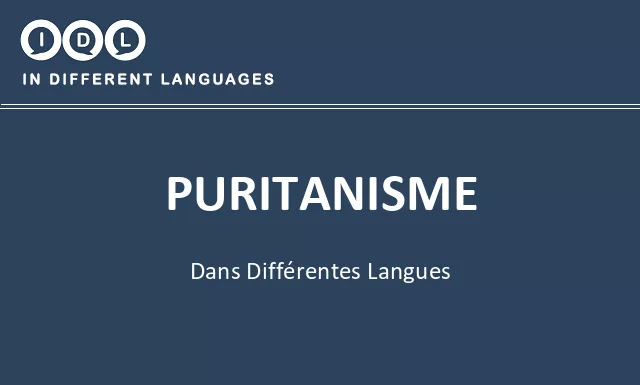 Puritanisme dans différentes langues - Image