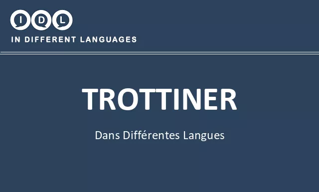 Trottiner dans différentes langues - Image