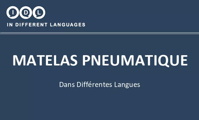 Matelas pneumatique dans différentes langues - Image