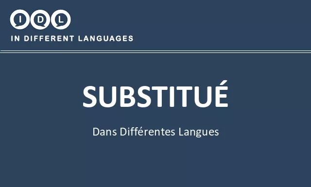 Substitué dans différentes langues - Image