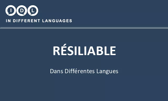 Résiliable dans différentes langues - Image