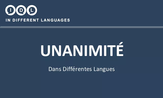 Unanimité dans différentes langues - Image